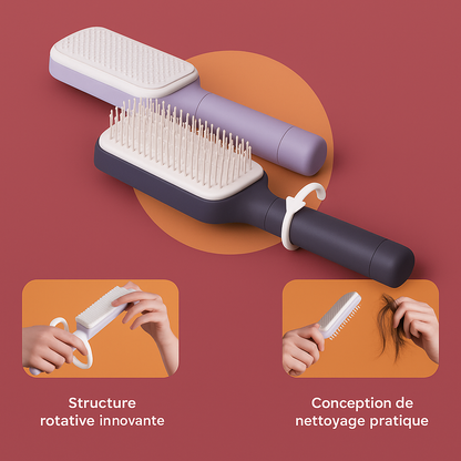 Brosses cheveux autonettoyantes