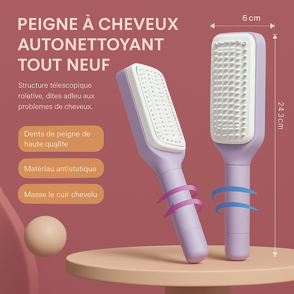 Brosses cheveux autonettoyantes